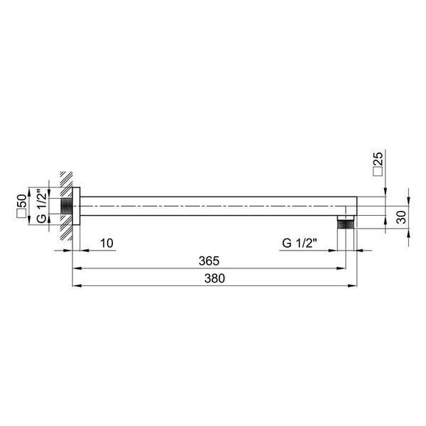 Кронштейн для верхнего душа Qtap Trubice 400NB SD00042087 фото