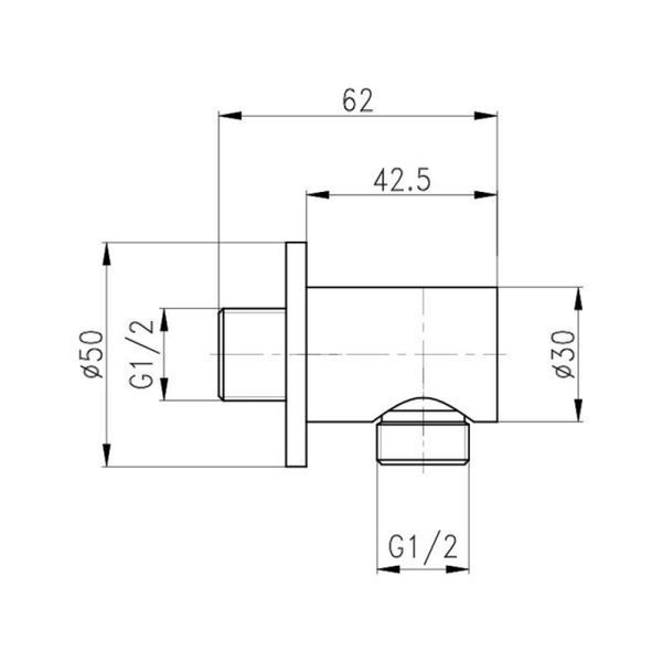 Подключение для шланга Qtap CRM B030 SD00035716 фото