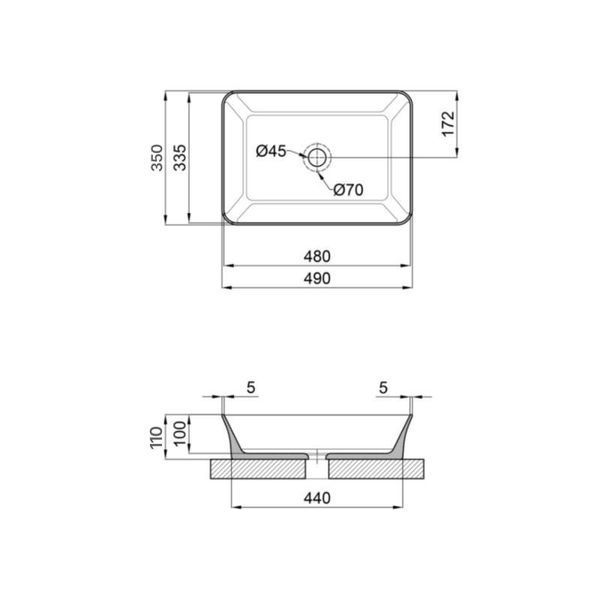Раковина-чаша Qtap Virgo 490х350х110 White QT18112261WN 2302881094 фото