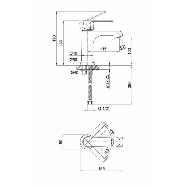 Смеситель для раковины Qtap Fresh WCR 001F SD00028536 фото