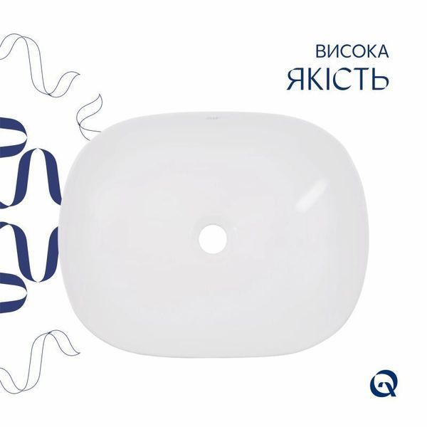 Комплект Qtap Aquarius: Раковина накладна прамокутна 465x375x115 мм White + Донний клапан PU02 2364863819 фото