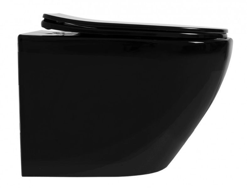 Подвесной унитаз REA CARLO MINI RIMLESS FLAT BLACK черный 2523684749 фото