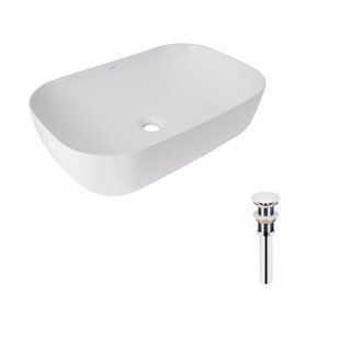 Комплект Qtap Robin: Раковина накладна прамокутна 610x400x145 мм White + Донний клапан PU02 2364863820 фото