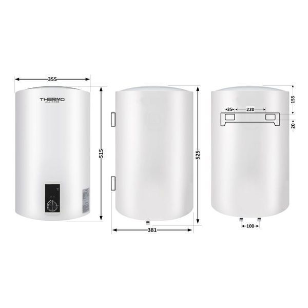 Водонагреватель электрический Thermo Alliance 30 л вертикальный сухой ТЭН 1,6 кВт D30V16J1(D)K SD00042025 фото