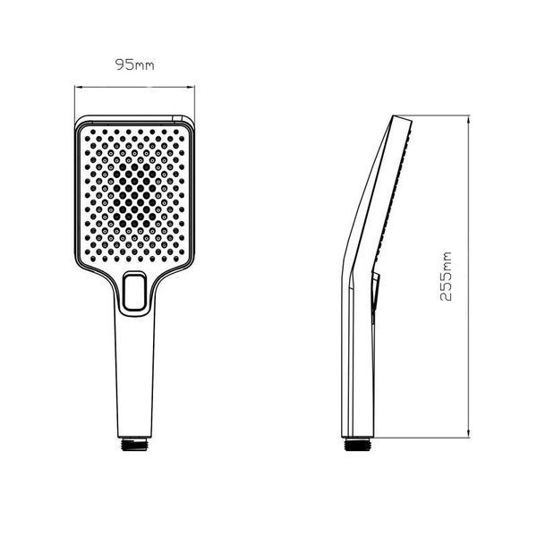 Лійка для ручного душу Qtap Rucni 140x95 мм прямокутна QTRUC125CRM45958 Chrome 2262497188 фото
