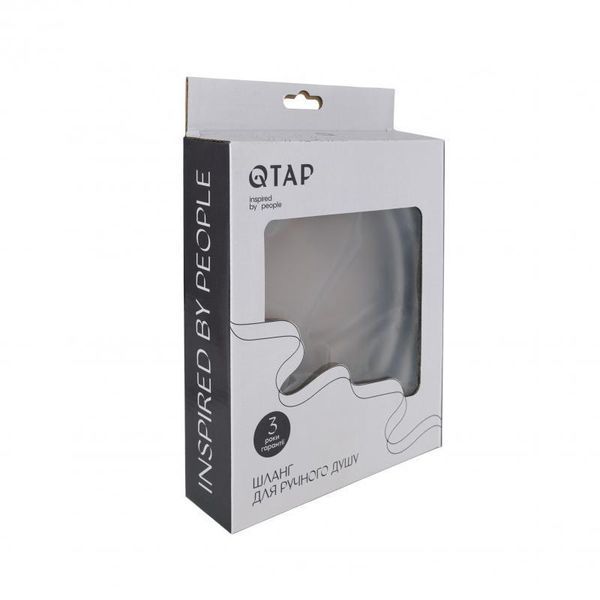 Шланг для ручного душу Qtap Hadice 1600 мм прямоугольний QTHADPVCSQ160B Black Matt SD00051170 фото