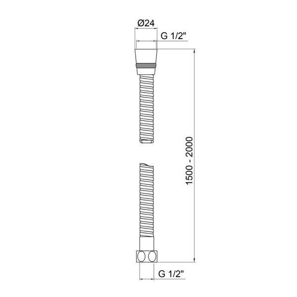 Шланг для душа Lidz (CRM) 50 13 150 00 1,50-2,20 м SD00041565 фото