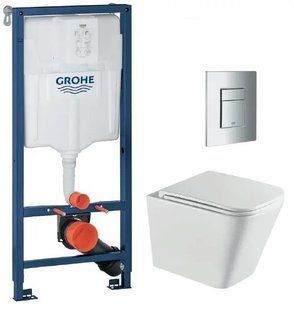 Комплект 5в1:GROHE SET Унітаз підвісний MIXXUS PREMIUM QUADRO-0301-T3 2696946910 фото