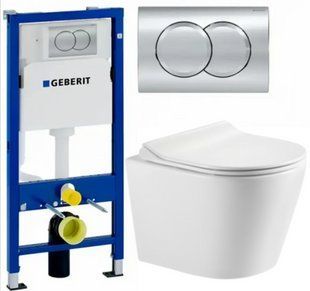 Комплект 5в1: Інсталяція Geberit DUOFIX PRO+Унітаз DOBRY з сидінням Slim Duroplast/ Soft-cl 3027976835 фото
