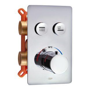 Змішувач термостатичний прихованого монтажу для душу Qtap Votice 6442T105NKC для двох споживачів SD00042659 фото