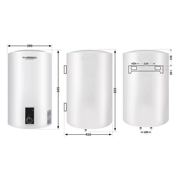 Водонагреватель электрический Thermo Alliance 50 л вертикальный сухой ТЭН 2,0 кВт D50V20J2(D)K SD00042039 фото