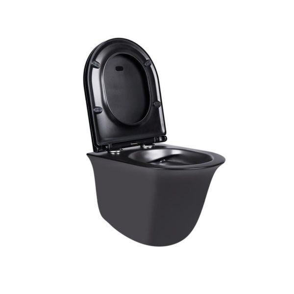 Комплект Qtap Virgo Matt Black 2 в 1: унітаз підвісний Rimless QT1833051ERMB + біде підвісне QT1855051FMB SD00051884 фото
