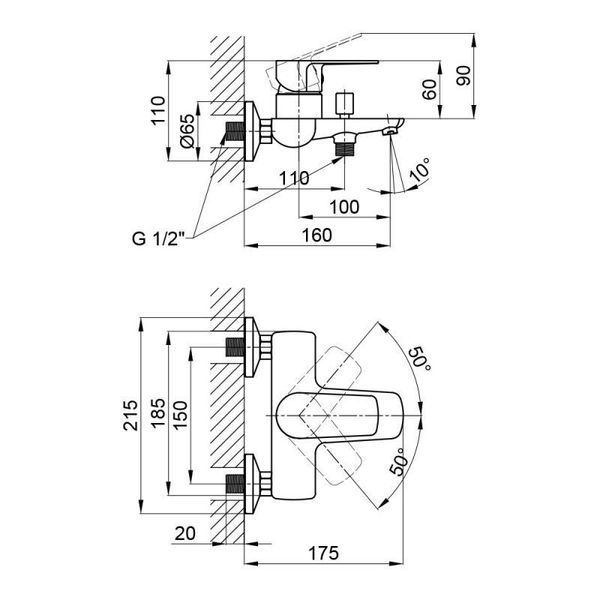 Смеситель для ванной Qtap Planice 3015107DC SD00042002 фото