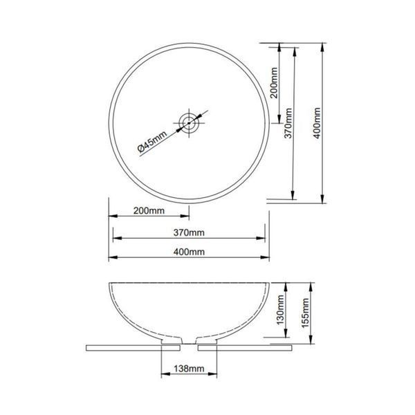 Раковина-чаша Qtap Owl 400х400х155 White QT1911K53WN 2302881097 фото