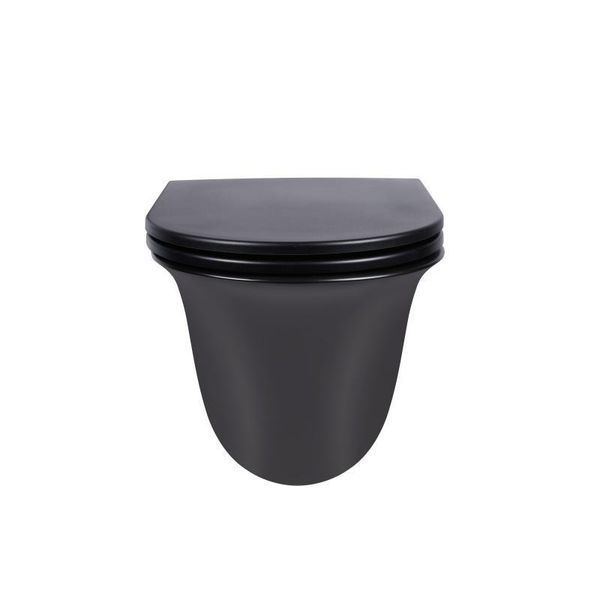 Комплект Qtap Virgo Matt Black 2 в 1: унітаз підвісний Rimless QT1833051ERMB + біде підвісне QT1855051FMB SD00051884 фото