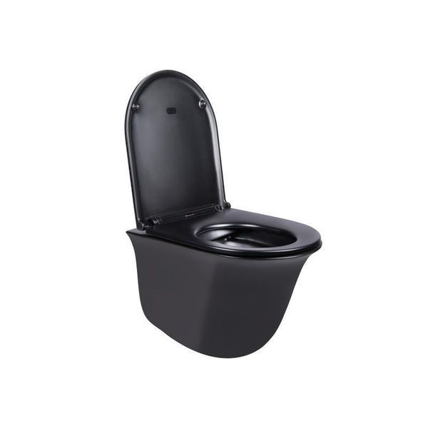 Комплект Qtap Virgo Matt Black 2 в 1: унітаз підвісний Rimless QT1833051ERMB + біде підвісне QT1855051FMB SD00051884 фото