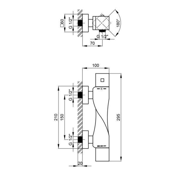 Смеситель термостатический для душа Zkrouceny 40T105C SD00041868 фото