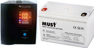 Гибридный ИБП/инвертор Pulsepad SINUS PRO 800/530+Акум Must FCDG12-100 12V 100Ah Deep cycle 2794219861 фото