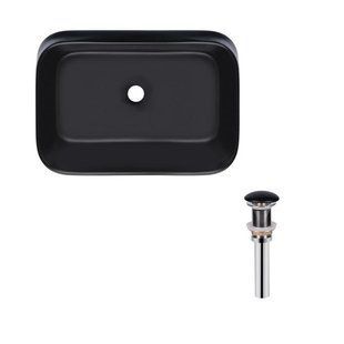 Комплект Qtap Scorpio: Раковина накладна прамокутна 550х390х120 мм Matt Black + Донний клапан PU03 2364863822 фото