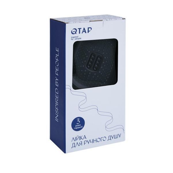 Лійка для ручного душу Qtap Rucni 140*110 мм QTRUC125BLM45961 Black Matt 2262497190 фото