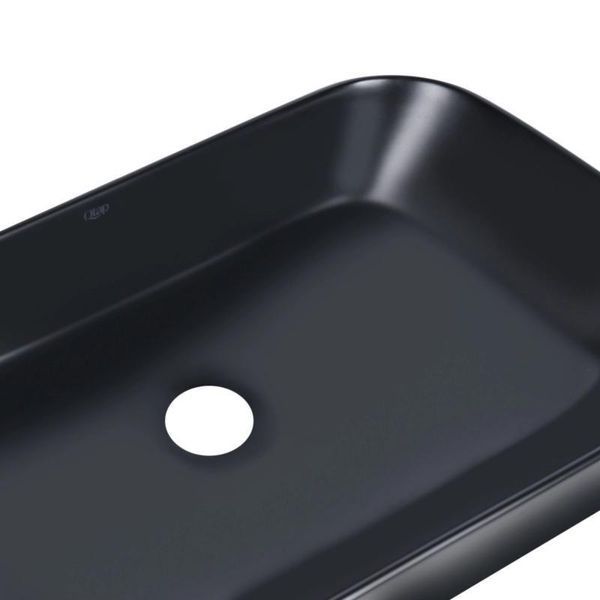 Комплект Qtap Scorpio: Раковина накладна прамокутна 550х390х120 мм Matt Black + Донний клапан PU03 2364863822 фото