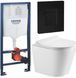 Комплект 5в1: Инсталляция Grohe Rapid +Безободковый Подвесной унитаз DOBRY + клавиша черная KOER 3027979220 фото 1