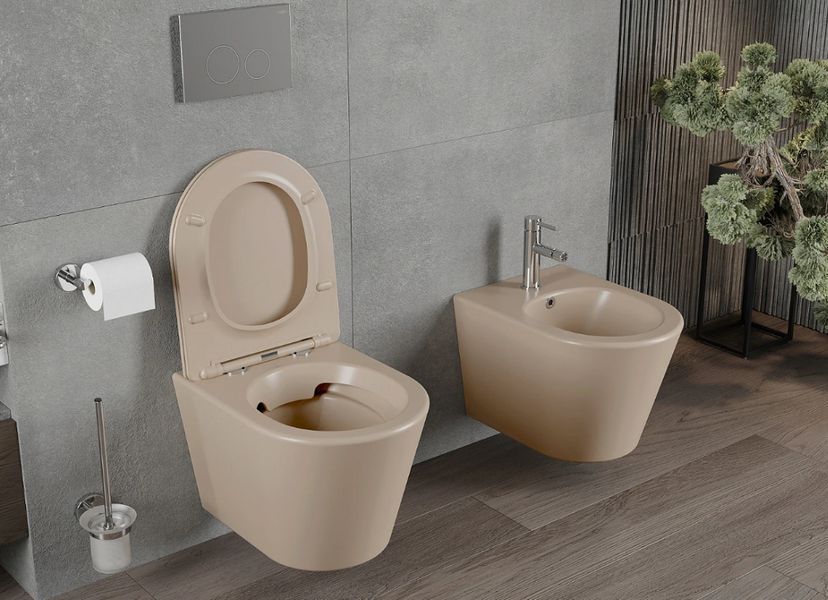 Подвесной унитаз MEXEN RICO CAPPUCCINO MATT капучино * 2523691106 фото