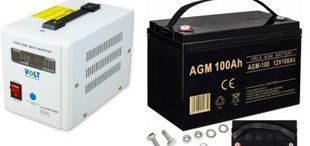 Гибридный ИБП/инвертор Volt Polska SINUS PRO 500 E 12V/230V (350/500W)+Акум 100Ah 12V VOLT 2794223897 фото