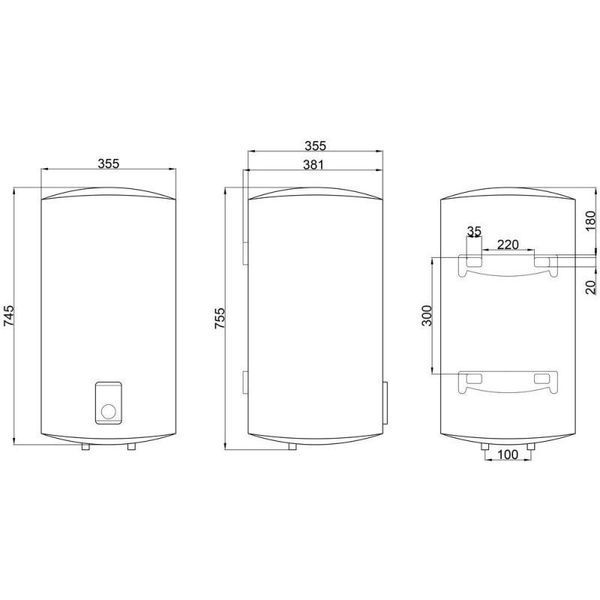 Водонагреватель Thermo Alliance 50 л SLIM вертикальный, сухой ТЭН 2,0 кВт D50V20J(D)1-K SD00042045 фото