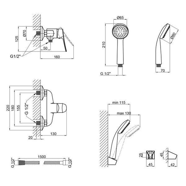Змішувач для душу Qtap Loft CRM 010 SD00034706 фото