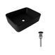 Комплект Qtap Tern: Раковина накладна прамокутна 475х370х140 мм Matt Black + Донний клапан PU03 2364863829 фото 1