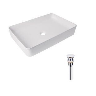 Комплект Qtap Tern: Раковина накладна прамокутна 600x405x110 мм WHITE + Донний клапан PU02 2364863835 фото
