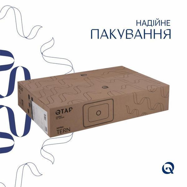 Комплект Qtap Tern: Раковина накладна прамокутна 600x405x110 мм WHITE + Донний клапан PU02 2364863835 фото