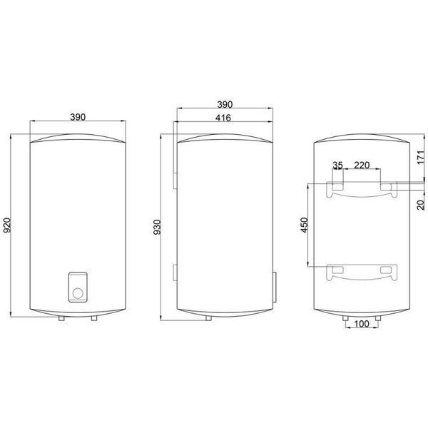 Водонагреватель Thermo Alliance 80 л SLIM вертикальный, сухой ТЭН 2,0 кВт D80V20J(D)2-K SD00042047 фото