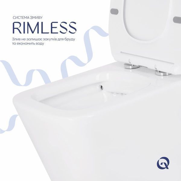 Унитаз-компакт Qtap Crow безободковый с сиденьем Soft-close QT05222170W SD00036221 фото