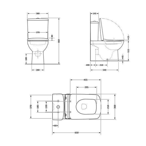 Унитаз-компакт Qtap Crow безободковый с сиденьем Soft-close QT05222170W SD00036221 фото