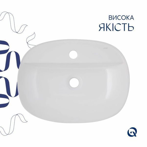 Комплект Qtap Scorpio: Раковина накладна овальна 505x385x120 мм White + Донний клапан PU02 2364863858 фото