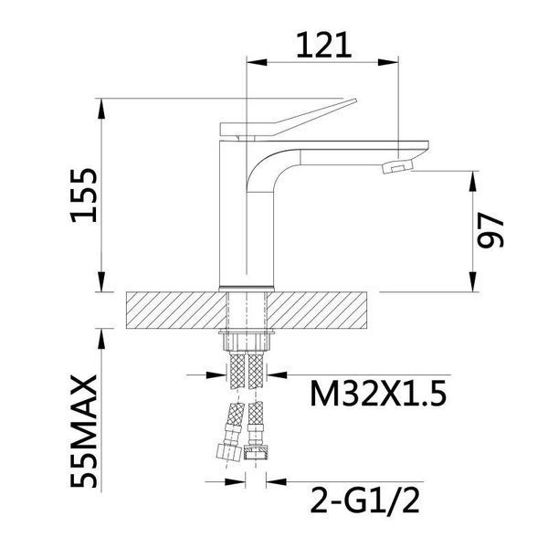 Змішувач для раковини Qtap Presto QTPRE270GRP45581 Graphite 2342793044 фото