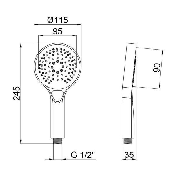 Лейка для ручного душа Qtap Rucni A115O3KCW SD00041893 фото