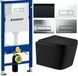 Комплект 5в1: Инсталляция GEBERIT DUOFIX PRO с клавишей(на выбор)+ Подвесной, безободковый унитаз Qtap Crow Matt Black Торнадо 3017415702 фото 1