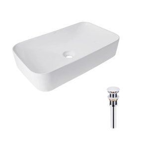 Комплект Qtap Tern: Раковина накладна прамокутна 605x350x140 мм WHITE + Донний клапан PU02 2364863848 фото