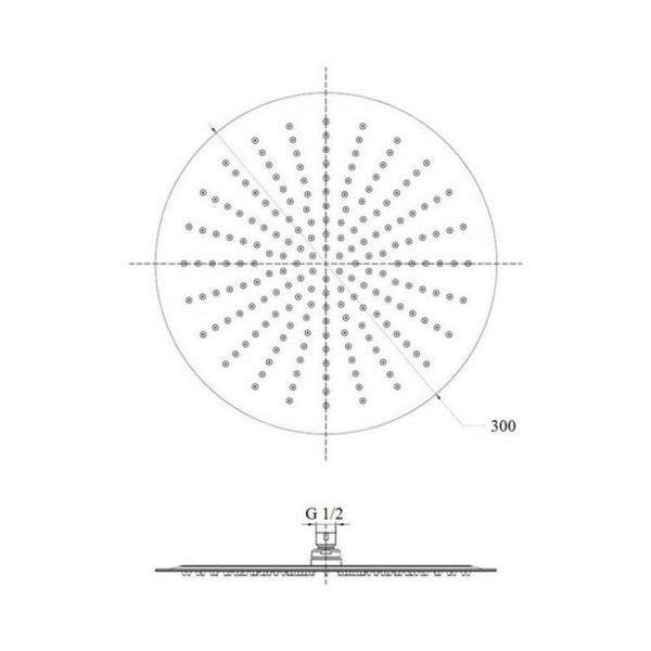 Лейка для верхнего душа Lidz (CRM) 51 10 103 30, &Oslash;30 см SD00038553 фото