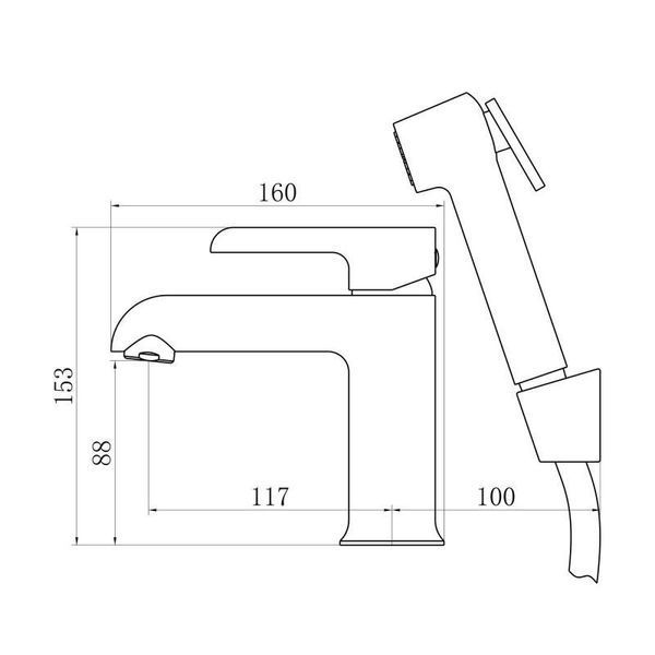 Змішувач для раковини Qtap Grand (з гігієнічним душем) QTGRA272CRW45671 Chrome/White 2303865955 фото
