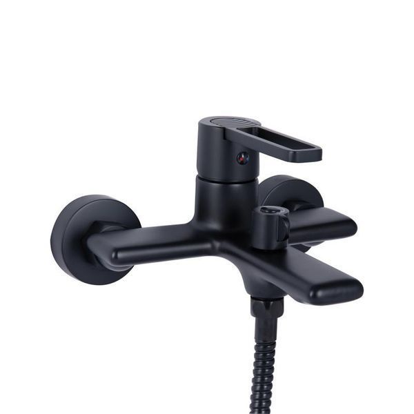 Змішувач для ванни Qtap Taurus (з душовим гарнітуром) QTTAU259BLM45662 Black Matt 2303865966 фото