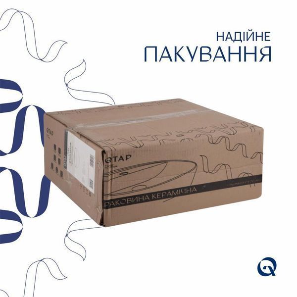 Комплект Qtap Owl: Раковина накладна кругла 400х400х155 мм White + Донний клапан PU02 2364863862 фото