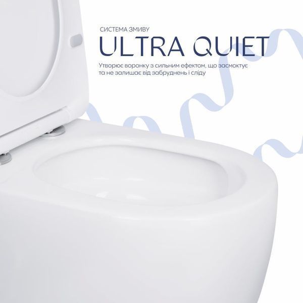 Унітаз-компакт Qtap Robin Ultra Quiet безободковий з сидінням Soft-close QT13222128AUQ1W SD00051949 фото