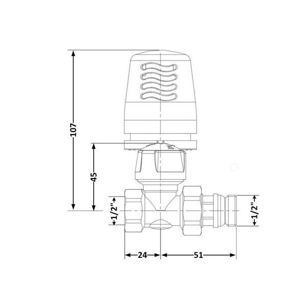 Кран радіаторний термостатичний Icma 3/4"ВЗ прямий №765+940 82765AD06940 2621516375 фото
