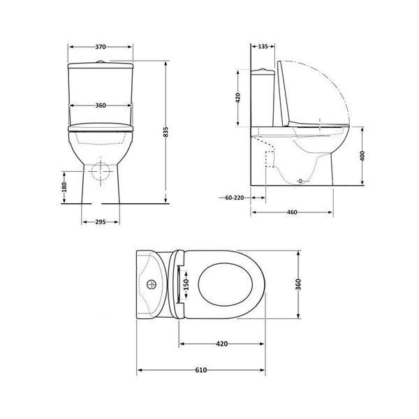 Унітаз-компакт Qtap Robin Ultra Quiet безободковий з сидінням Soft-close QT13222128AUQ1W SD00051949 фото