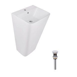 Комплект Qtap Tern: Раковина напольна моноблок 440х380х830 мм White + Донний клапан PU02O 2364863863 фото