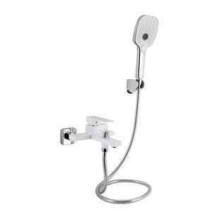 Змішувач для ванни Qtap Gemini (з душовим гарнітуром) QTGEM259CRW45683 Chrome/White 2342793052 фото